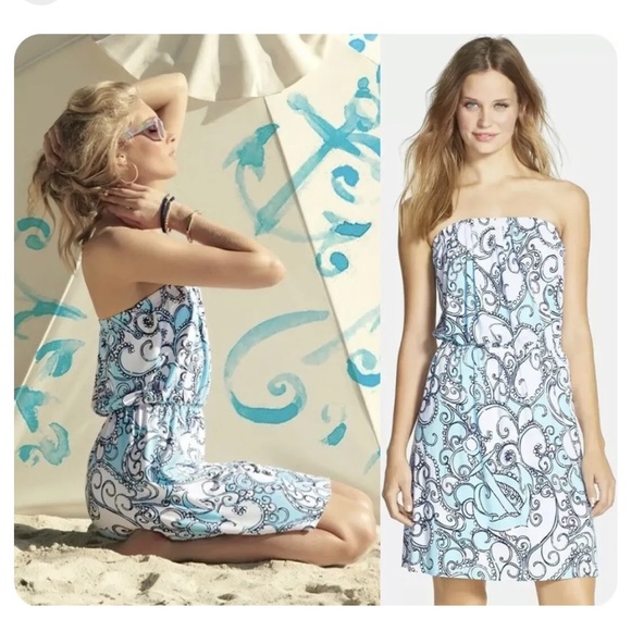 Lilly Pulitzer Atwood Strapless Dress in "Shape Up or Ship Out" - Size Small - Picture 3 of 3